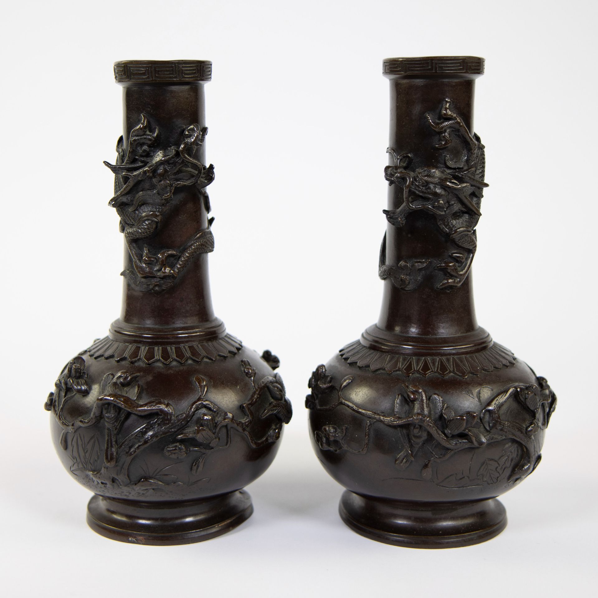 Japanese bronze vases